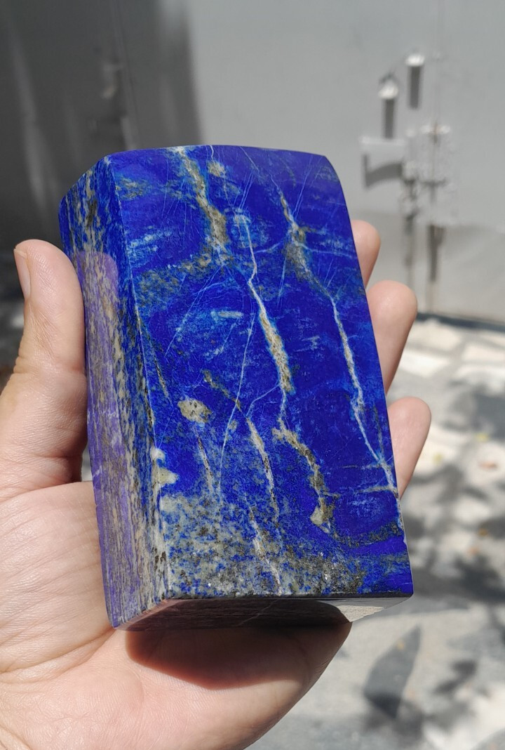 650Grams Lapis Lazuli Freeform Rough Tumbled Polished With Iron Pyrite Inclusion