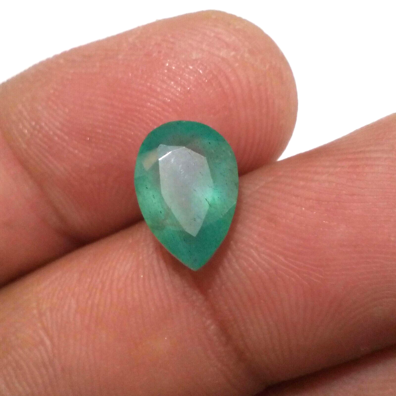 Exquisitely Zambian Emerald Faceted Pear 3.65 Crt Green Ravishing Loose Gemstone