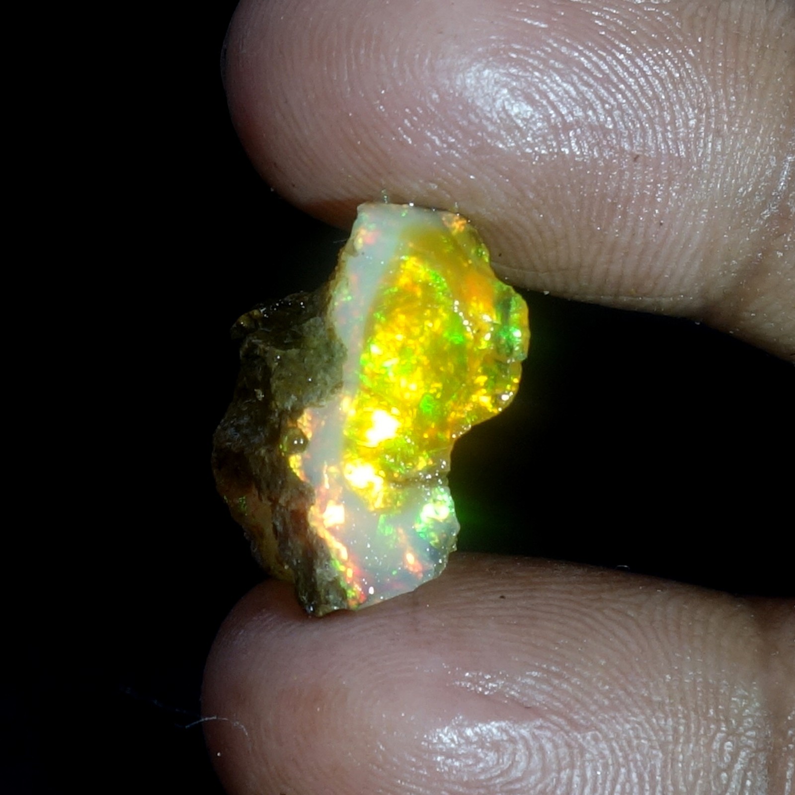 AA+ Ethiopian Oli Opal Rough Entreated Welo Opal Multi Fire Color Flash 11.00Cts
