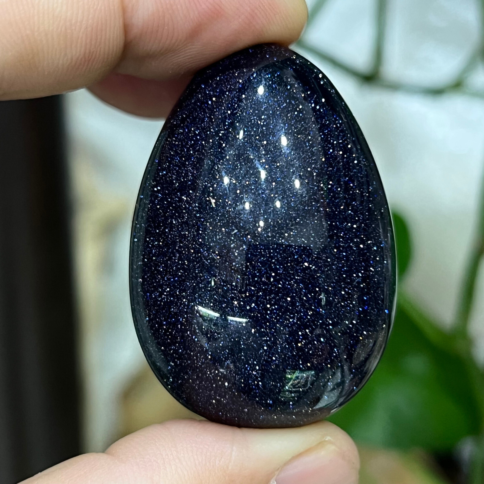 2” Blue Chapter tenth Quartz Hand Carved Egg skull Crystal Reiki healing 1pc