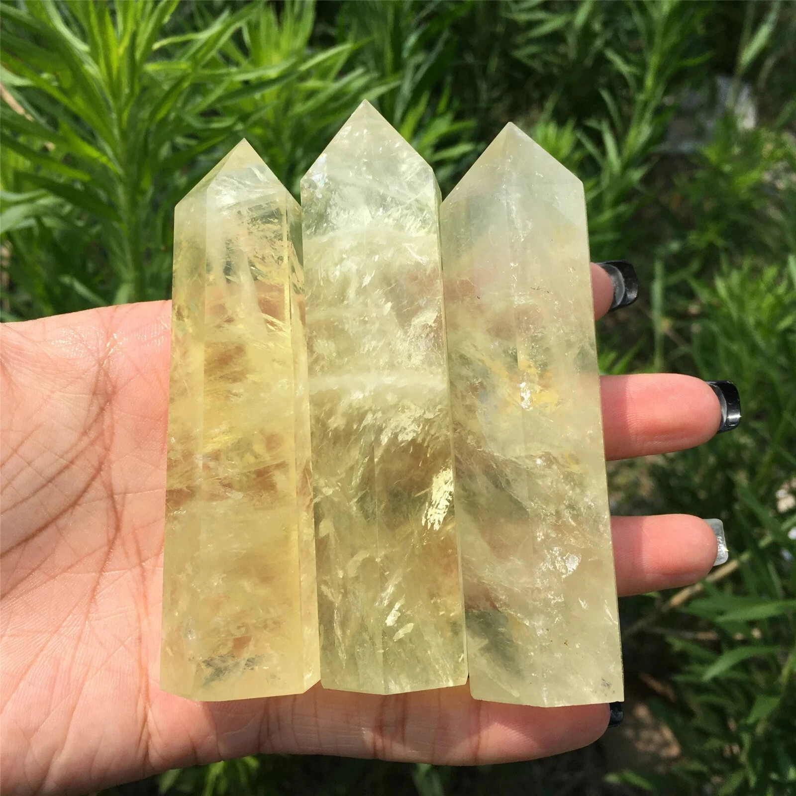 Natural Yellow Citrine Tower Point Crystal Obelisk Healing Meditation Home Decor