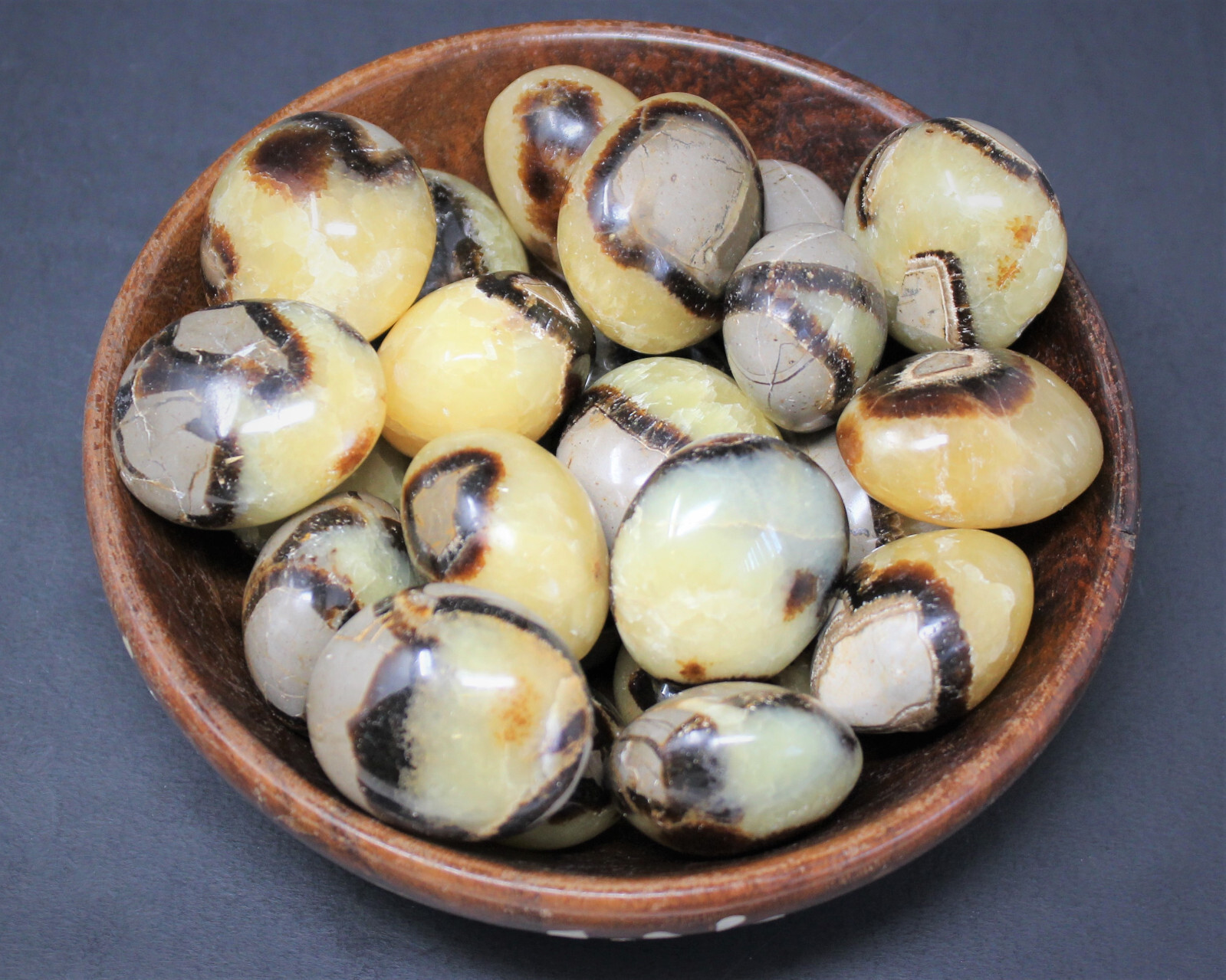 Septarian Hand Polished Palm Stones: ‘A’ Grade Wholesale Bulk Lot