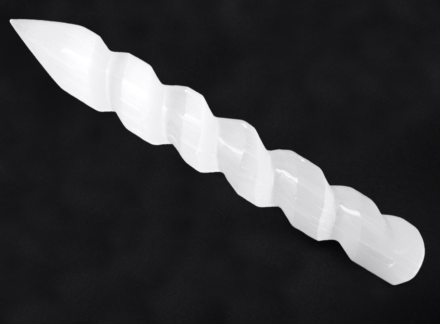 Selenite Crystal Massage Wand LOT 4 Polished Point Round Healing CHARGE Cleanse