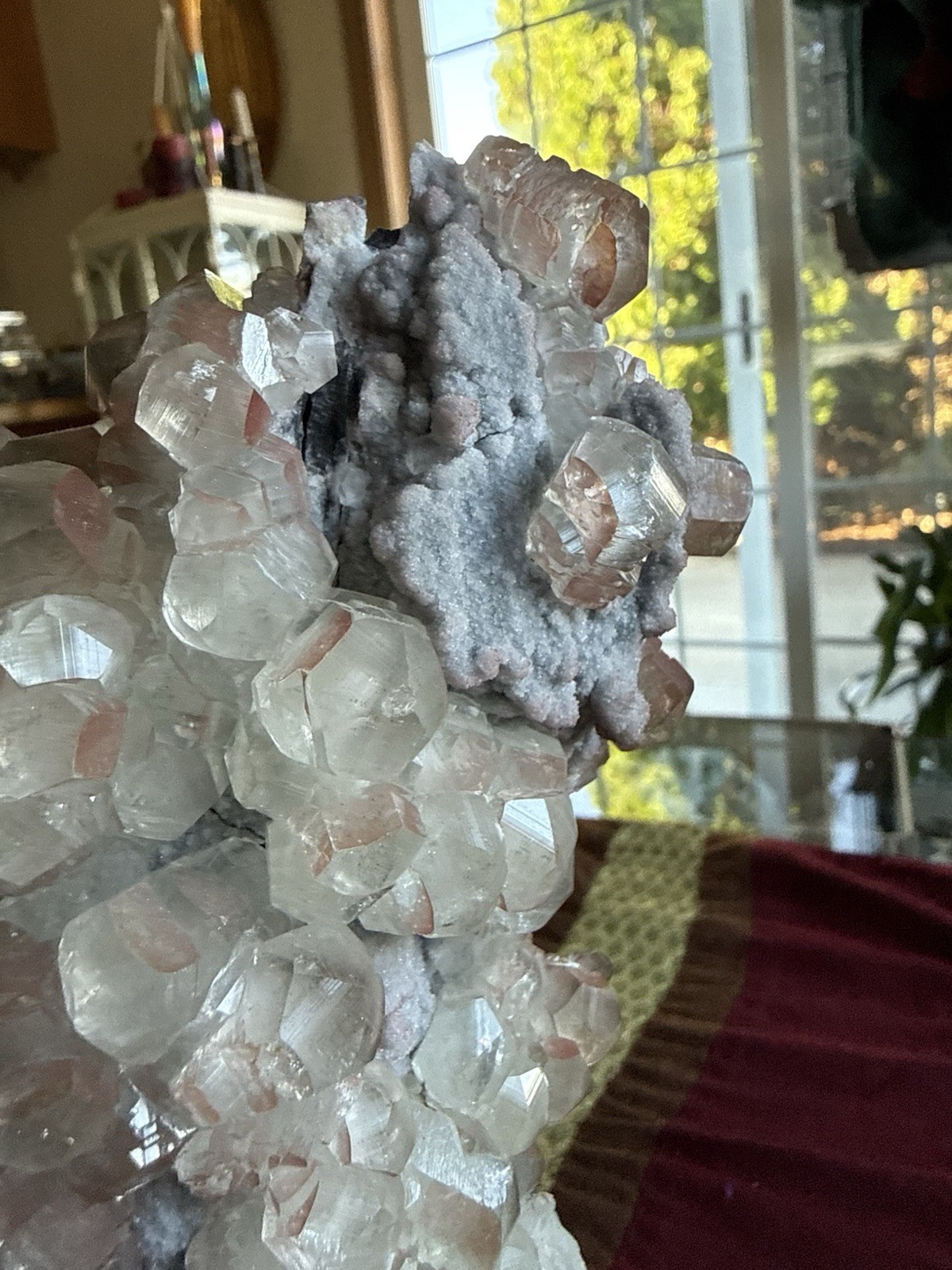 Stunning Collectors Red Benz Calcite Crystal Specimen w/Acrylic Stand 4.8lb