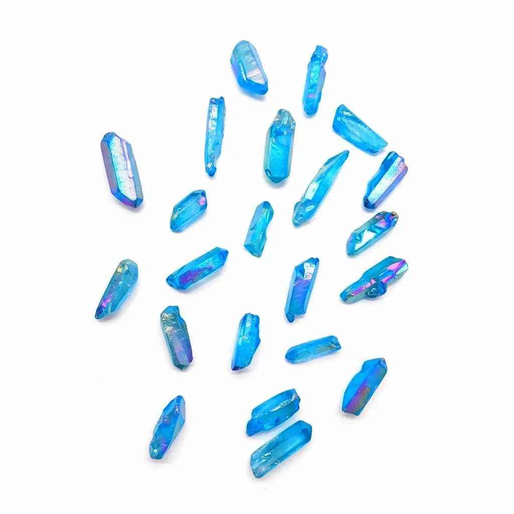 Titanium Blue Aura Crystal Point 25-35mm | Gridding Reiki Stone Jewelry Making
