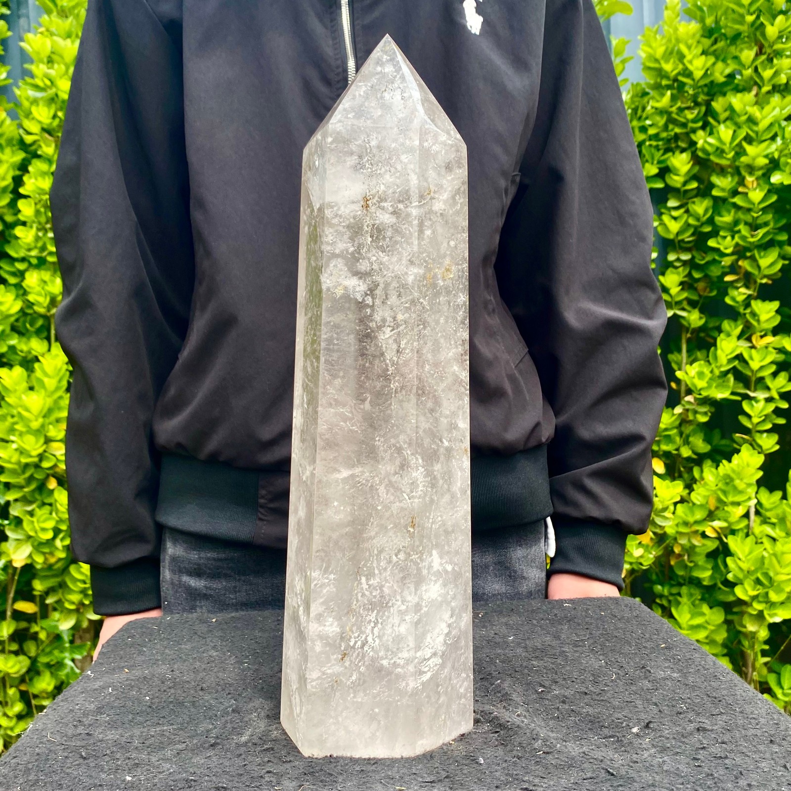 14.6LB Natural Clear Quartz Crystal Point Healing Wand Polished Rock
