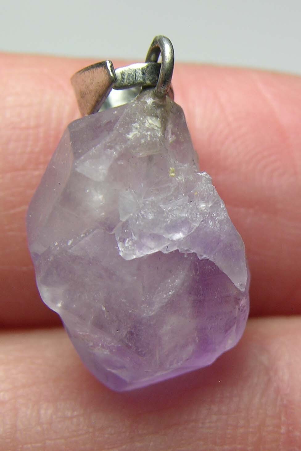 #35 Raw Rough 12.15ct 100% Natural Amethyst Crystal Point Pendant 2.40g 16.00mm