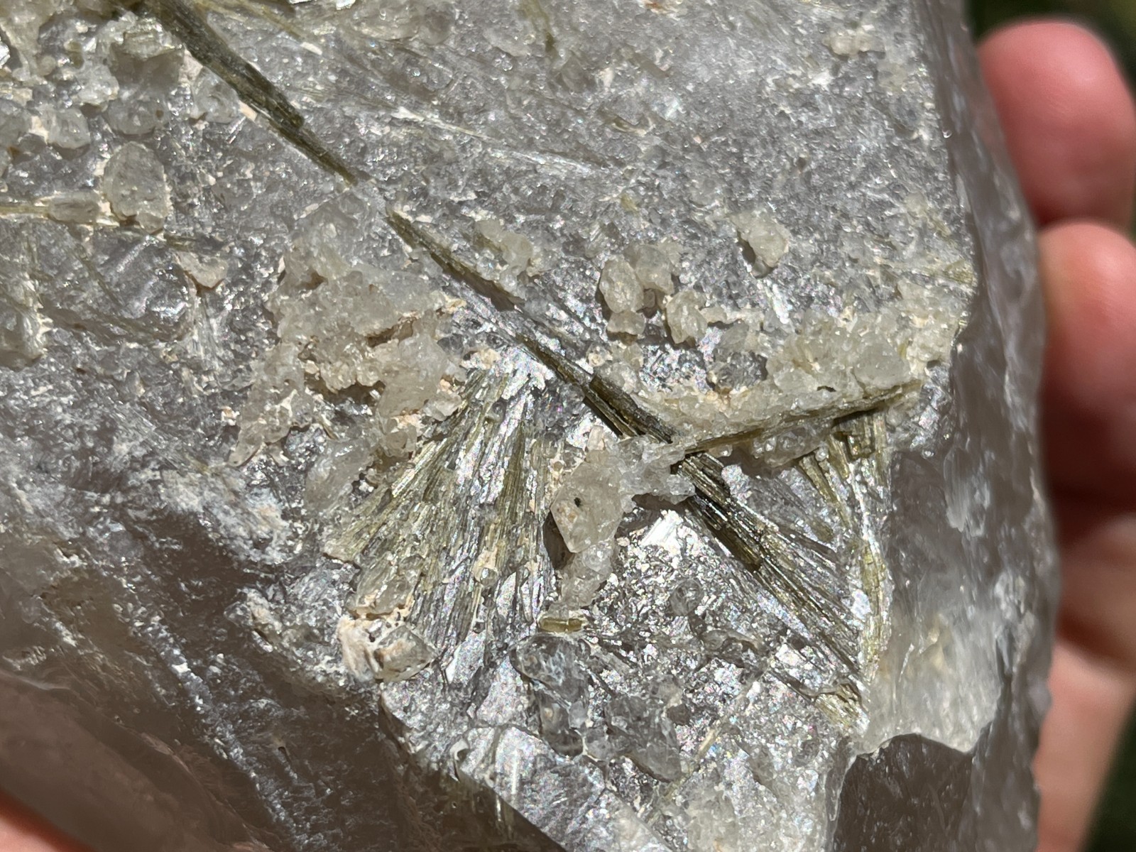 Huge Quartz Crystal included with Epidote – Murrieta, Riverside Co., California