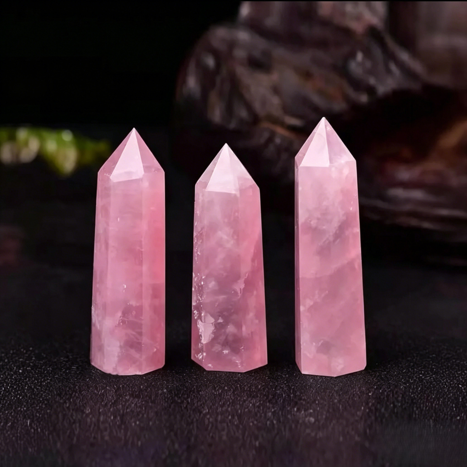 Rose Quartz Generator Tower Natural Pink Crystal Point 3in Meditation Healing