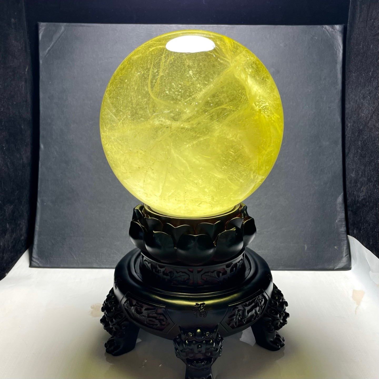 21LBTop Natural Citrine Sphere Quartz Crystals Reiki Ball Gems Decorate Gift