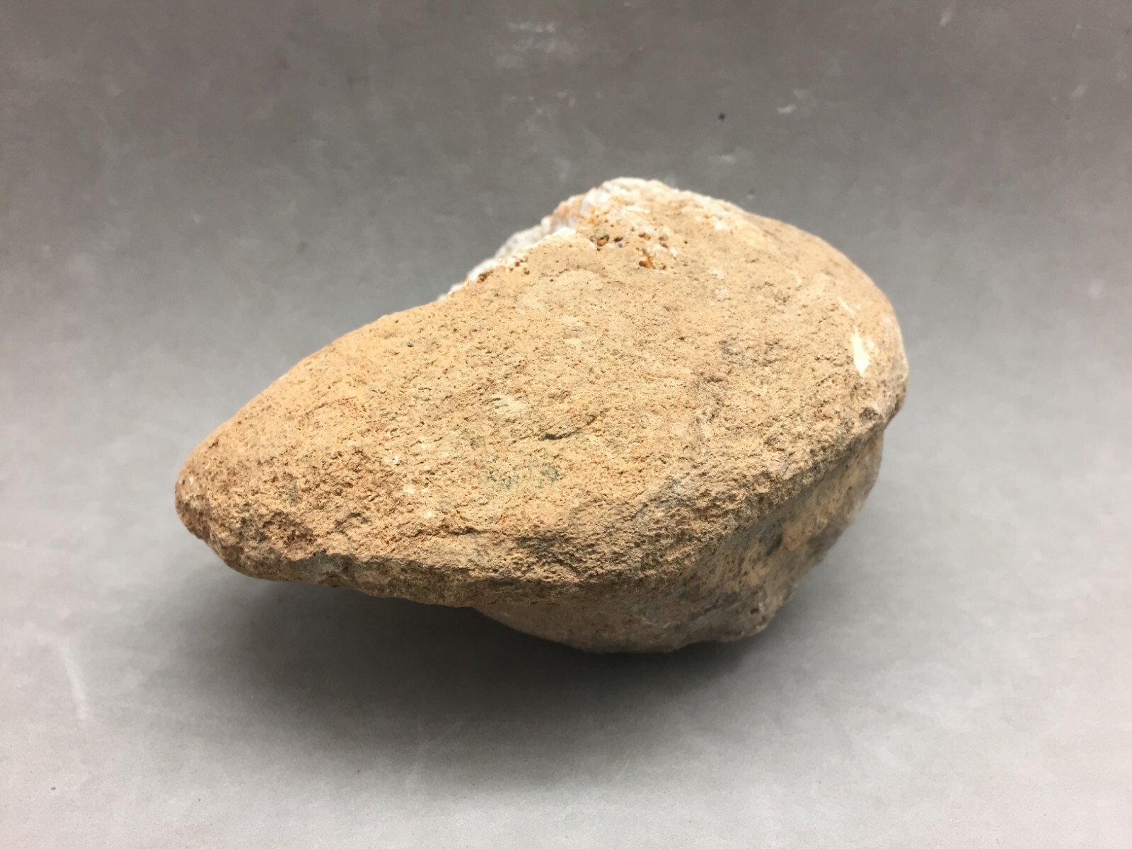 Southern Illinois Geode Rock Snowy Calcite Crystal Pocket Inside 5.75″x5.25×4″