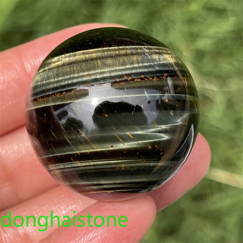 29mm+ 1pc Natural Blue Tiger’s Eye Jasper sphere quartz crystal Ball Healing 1pc