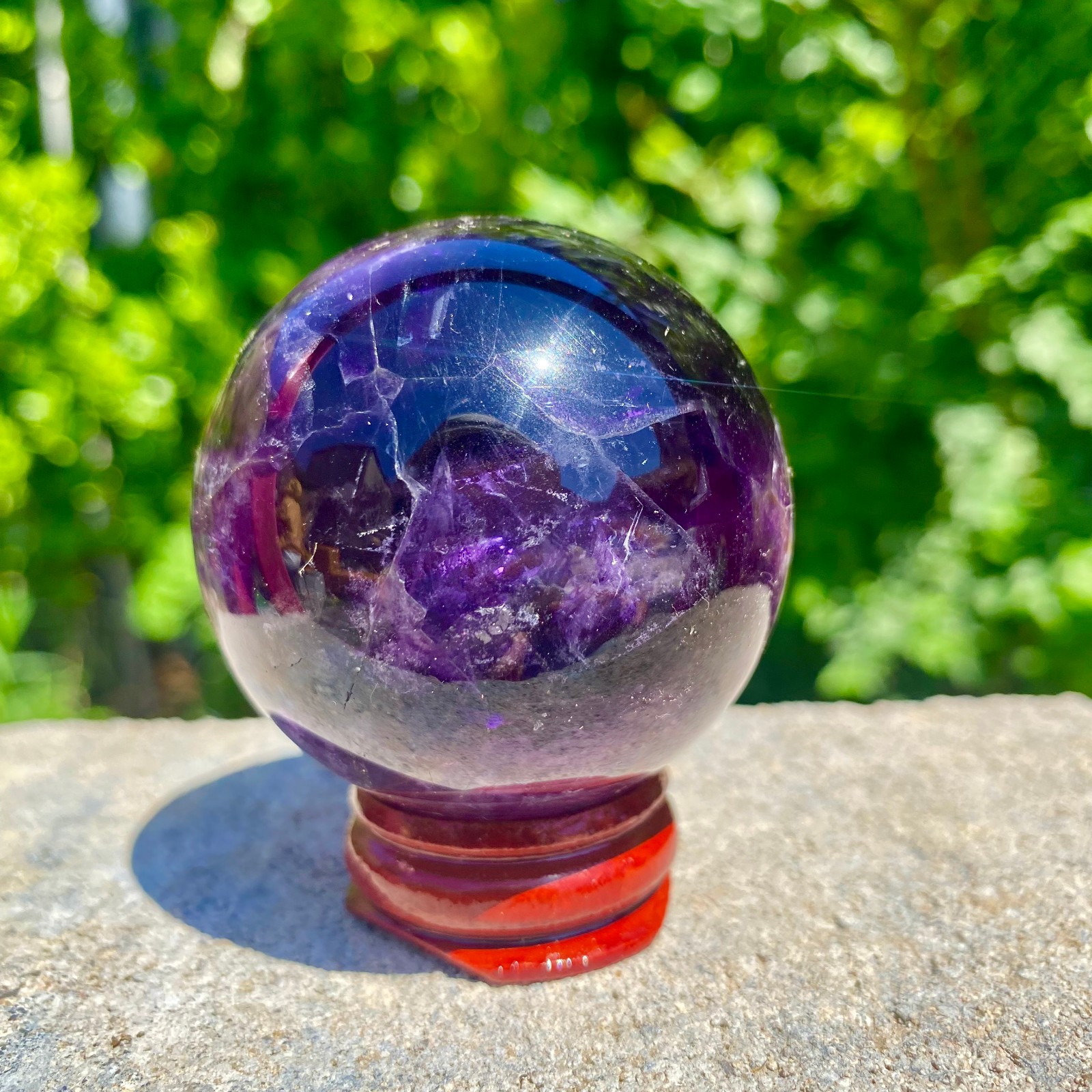 217G natural Green fluorite ball quartz crystal Sphere Reiki energy healing