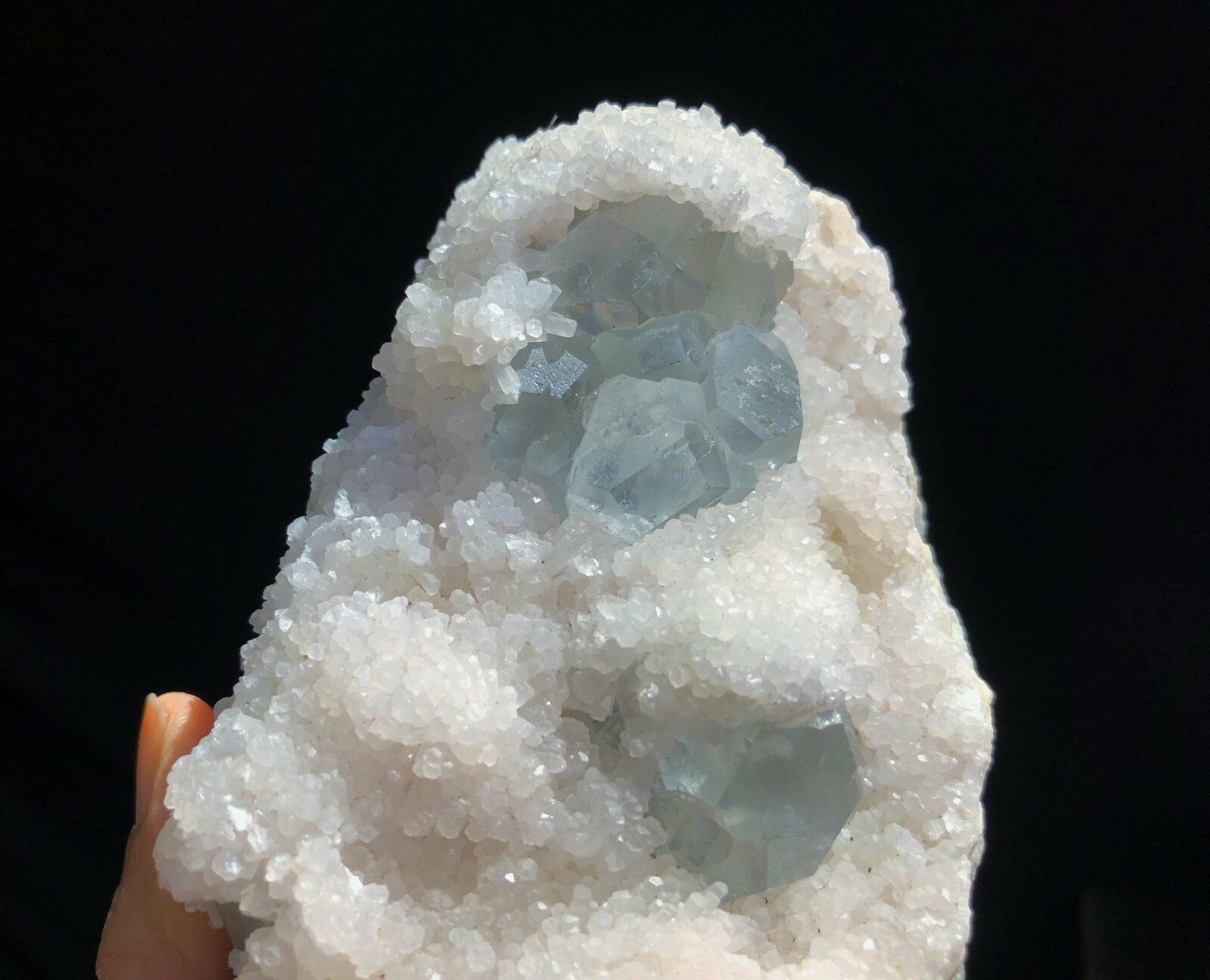 Super Bright Green Fluorite Crystals on White Calcite Mineral Display Specimen!