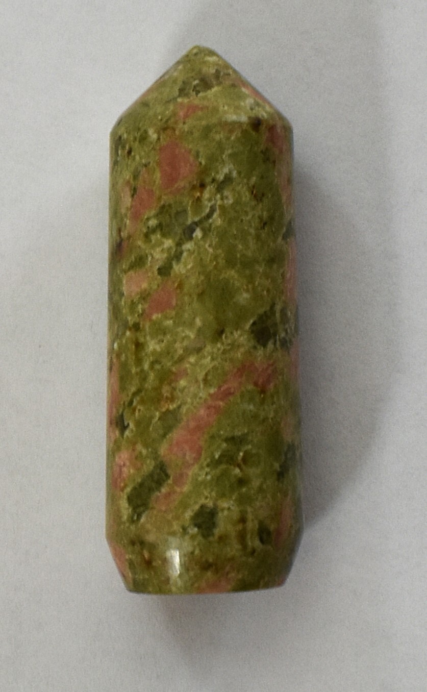 Unakite Tower Natural Green Pink North Carolina USA Olivine Crystals Hand Craved