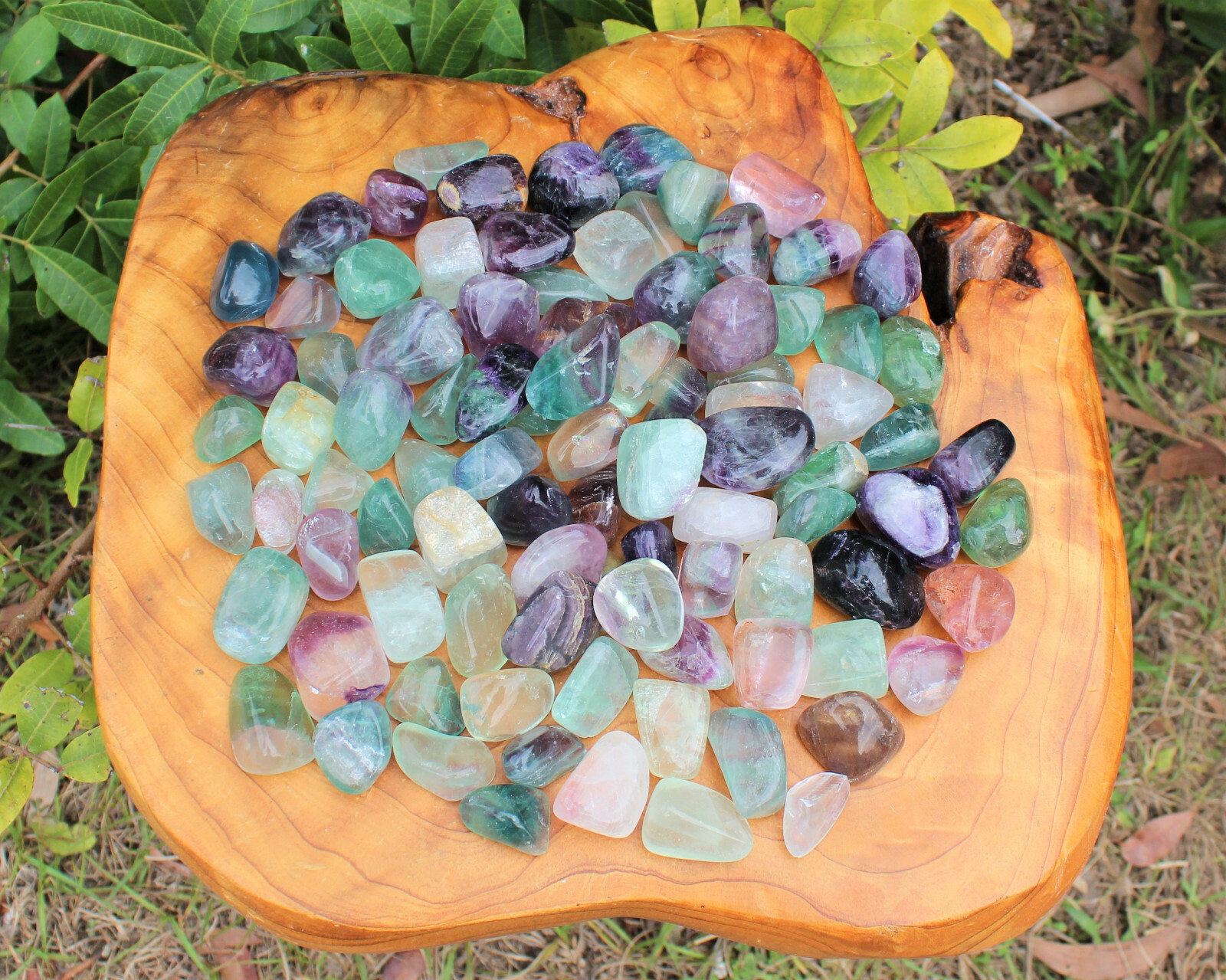 1 Medium Fluorite Tumbled Stone (Crystal Healing, Gemstone, Rainbow Fluorite)