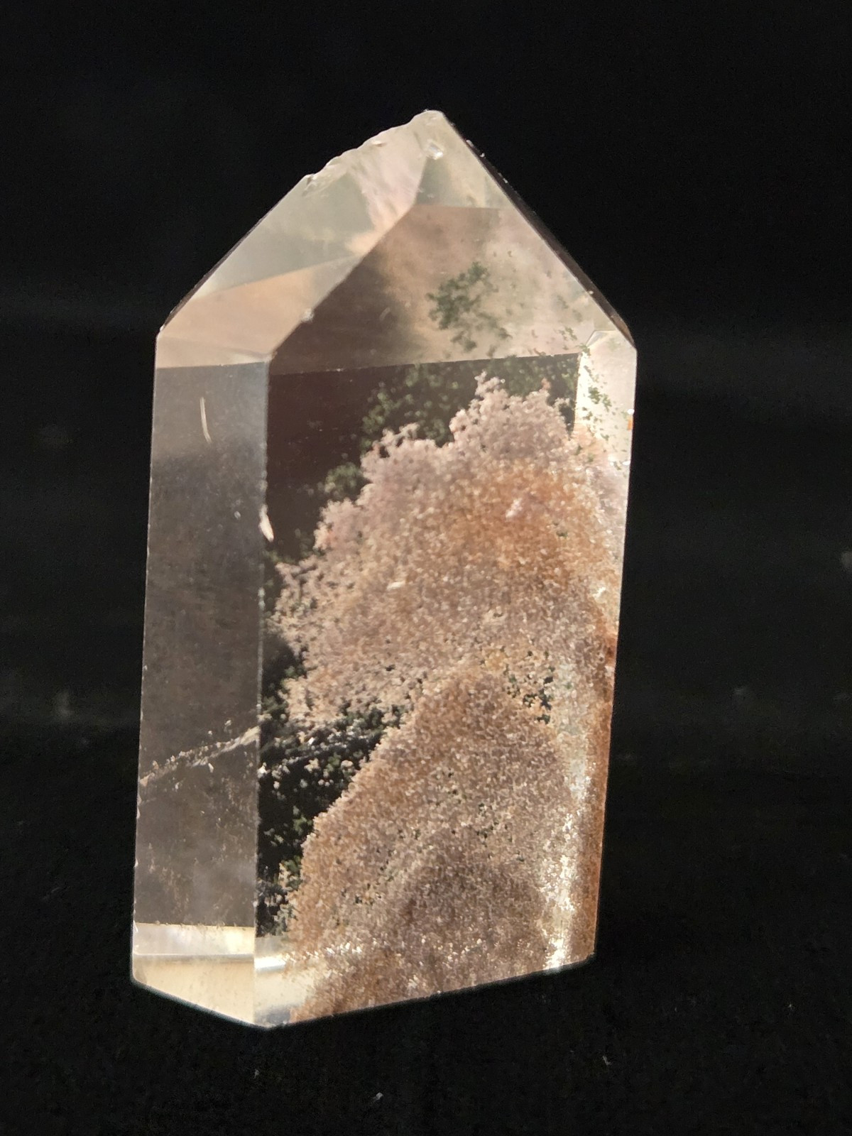 1 5/8″ Natural Polished Garden Quartz Tower Lodolite And Chlorite Phantoms