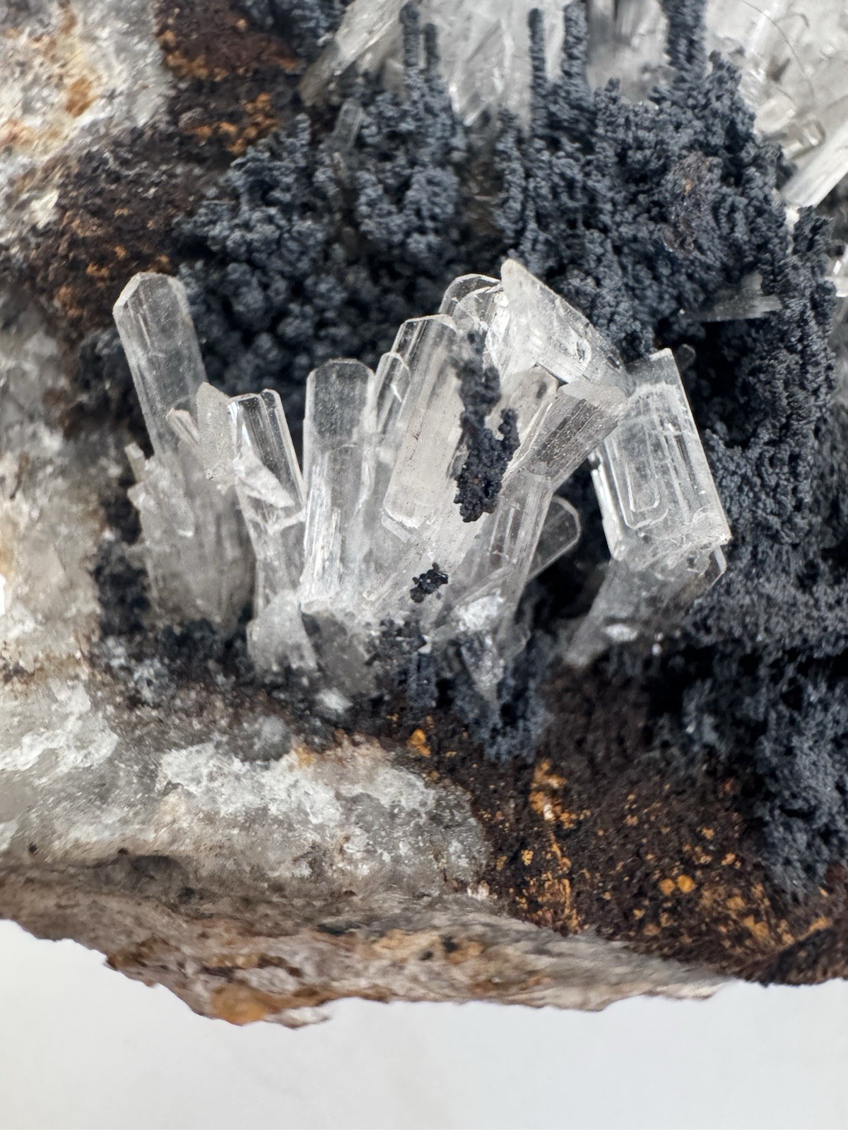 Hemimorphite With Stalactitic Goethite, Santa Eulalia, Mexico, 5.7cm