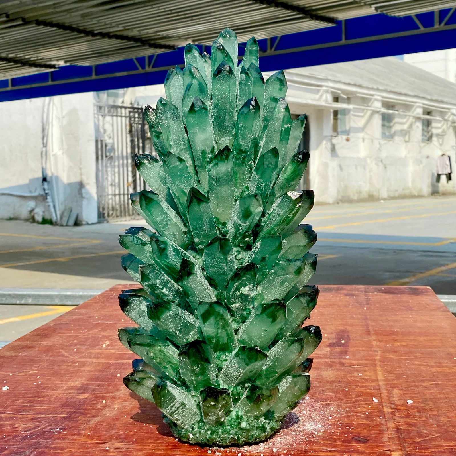 19.8LB Newly discovered green phantom quartz crystal cluster minerals