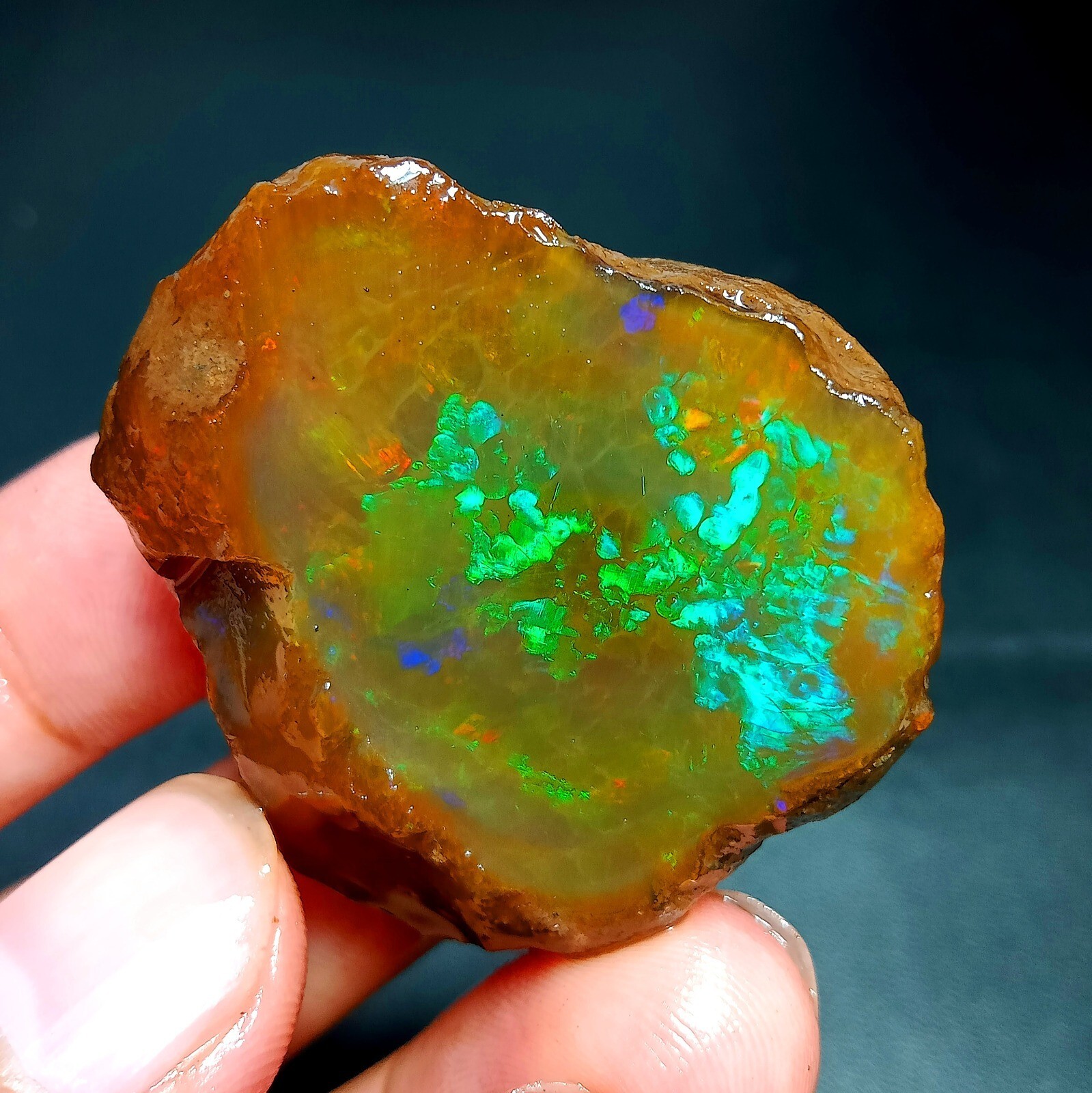 Natural Ethiopian Welo Opal Rough Fire Gemstone 130ct Raw Crystal Stone