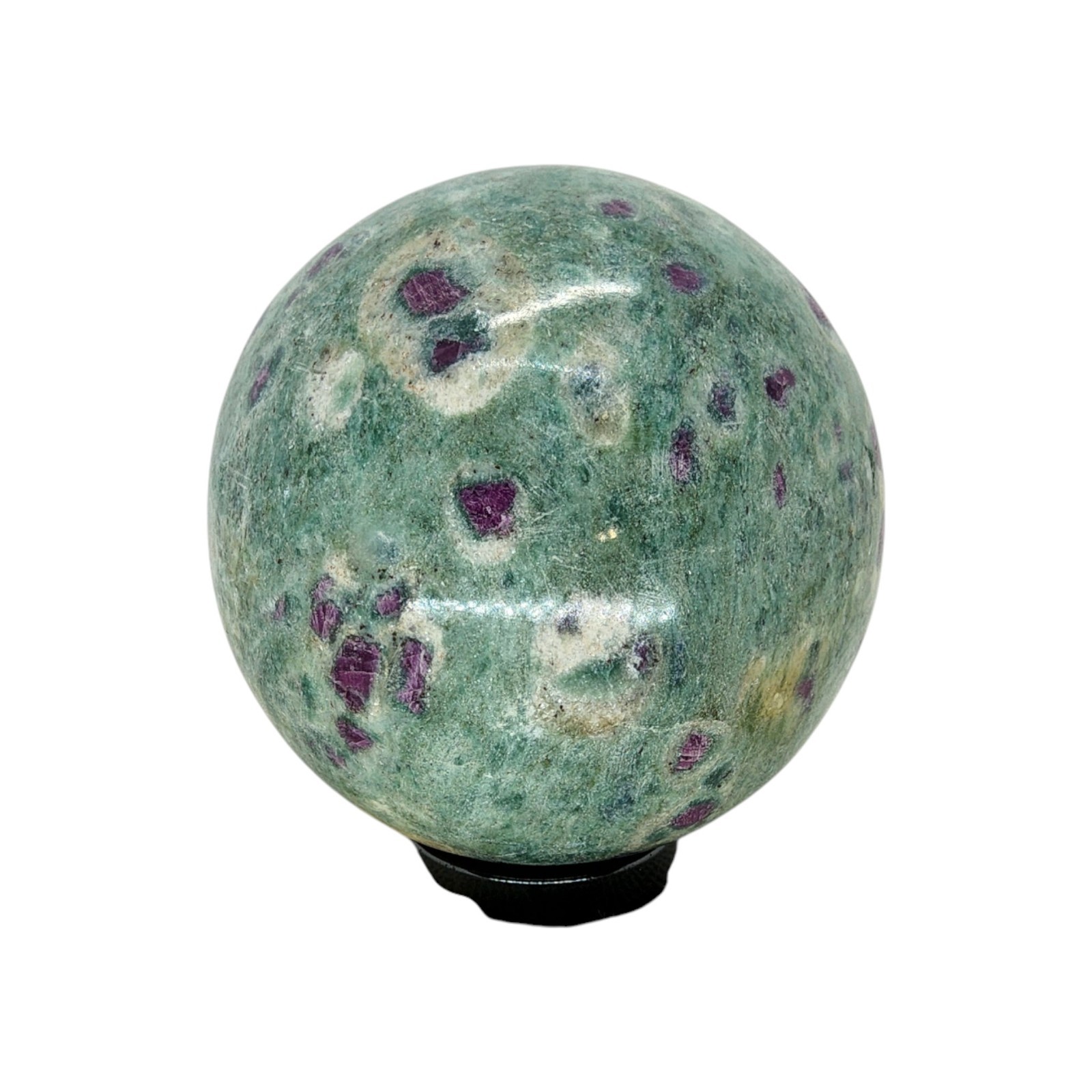 Ruby in Fuchsite, 2 3/8″, India, sphere, display specimen, #R-6752
