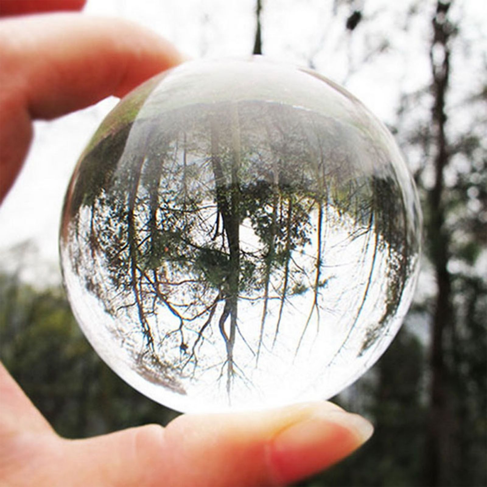 Clear Crystal Glass Ball Decorative Sphere Home Desk Decor Photography Gift