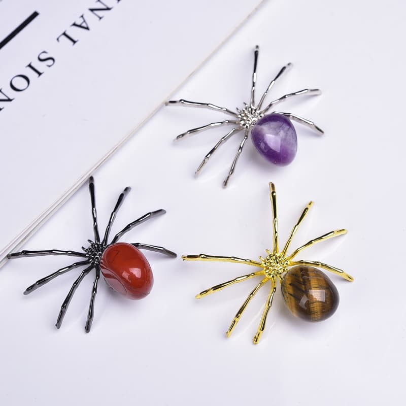 5 Pcs Natural mixed Agate Reiki Gemstone Spider Crystal Quartz Healing Decorate