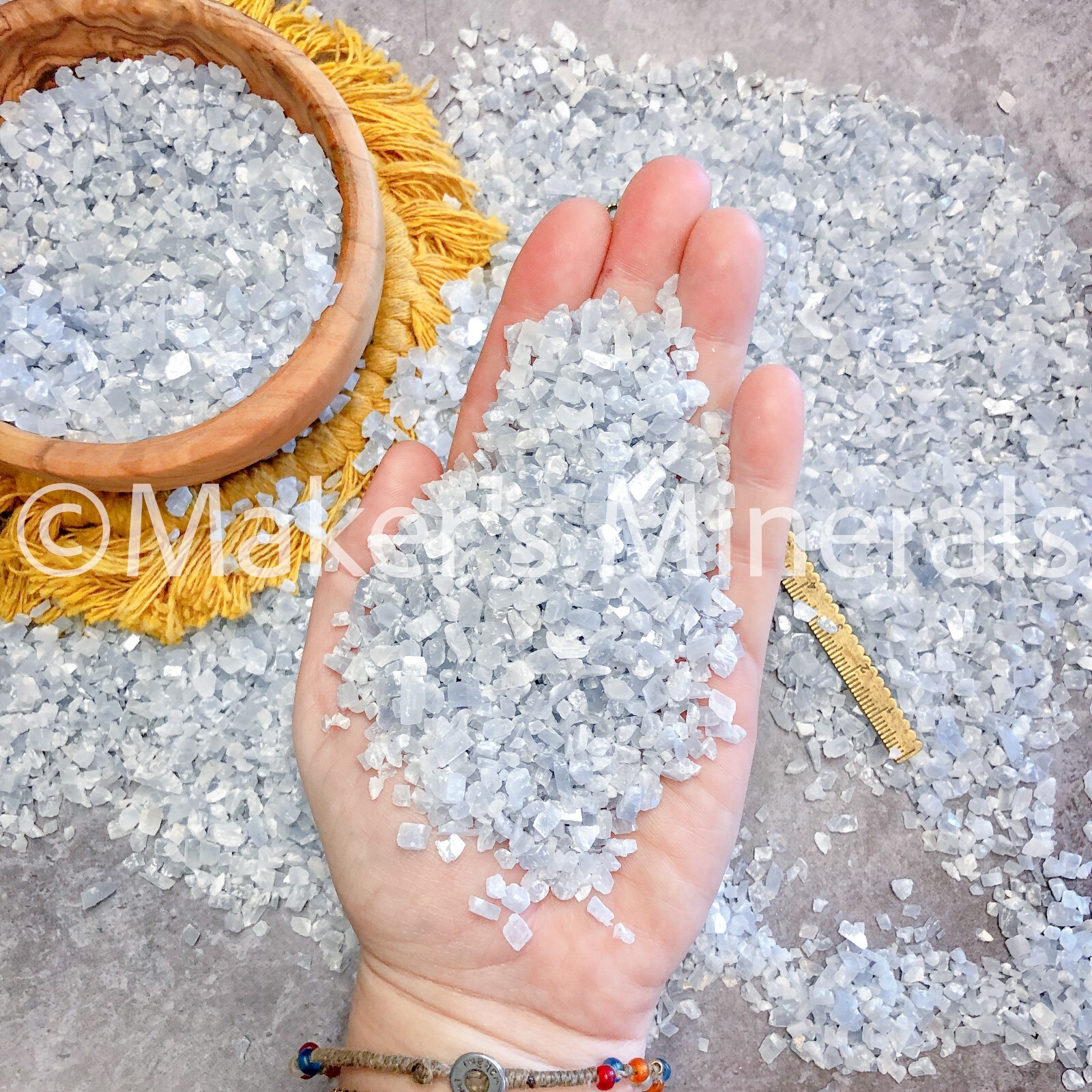 Crushed Blue Calcite, Gravel 4mm-2mm, Stone Inlay, Orgone, Crushed Gemstones