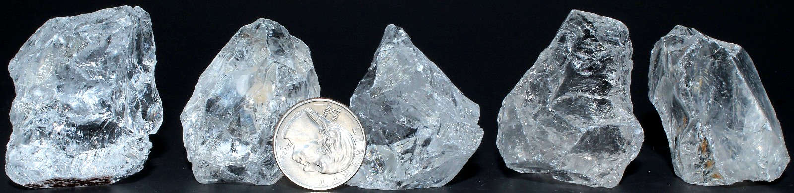 5 Pieces of XL Rough Brazilian Quartz / 16.20 oz (459.26gr) / 3827