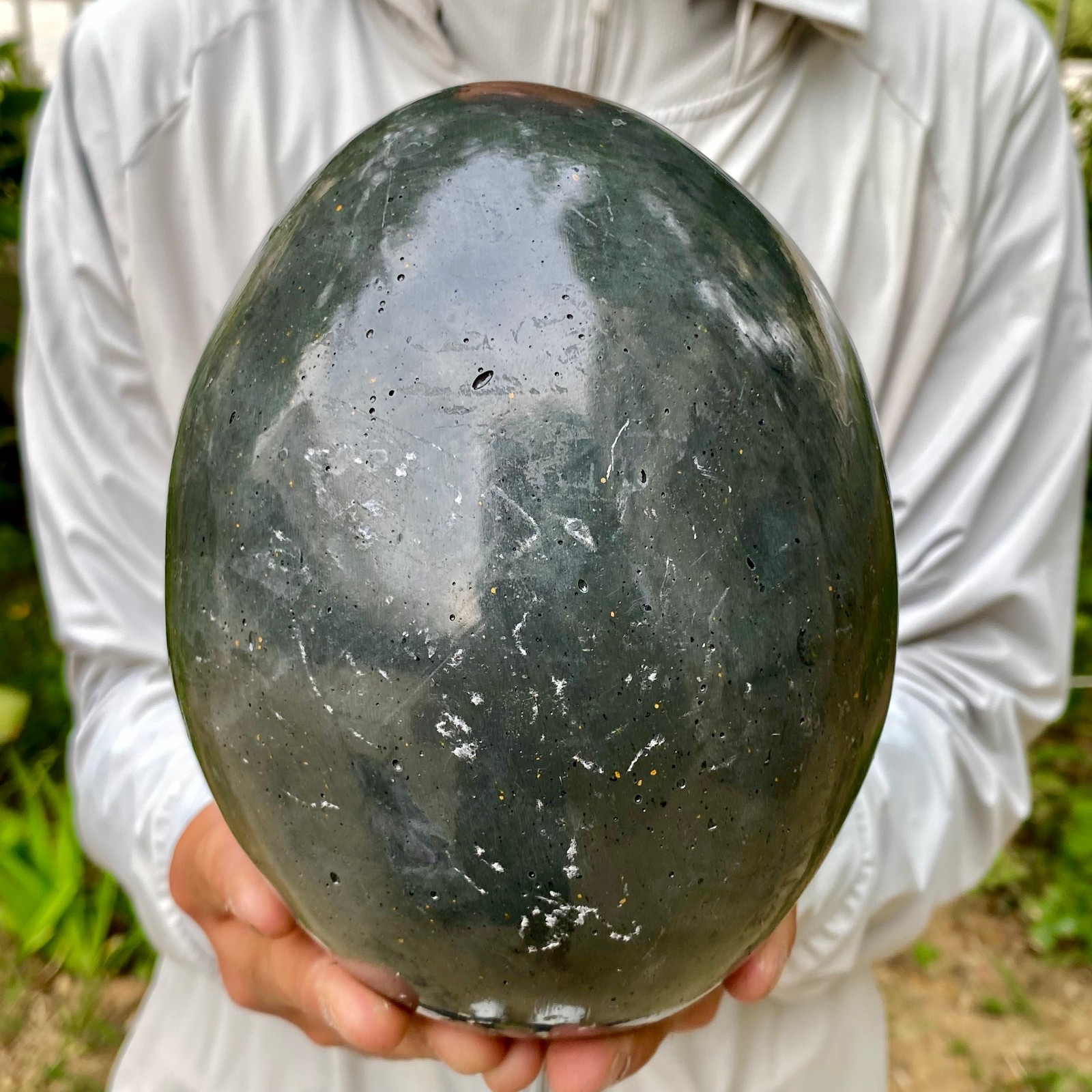 5.93LB Large Natural Amethyst geode quartz cluster crystal Egg specimen Healing