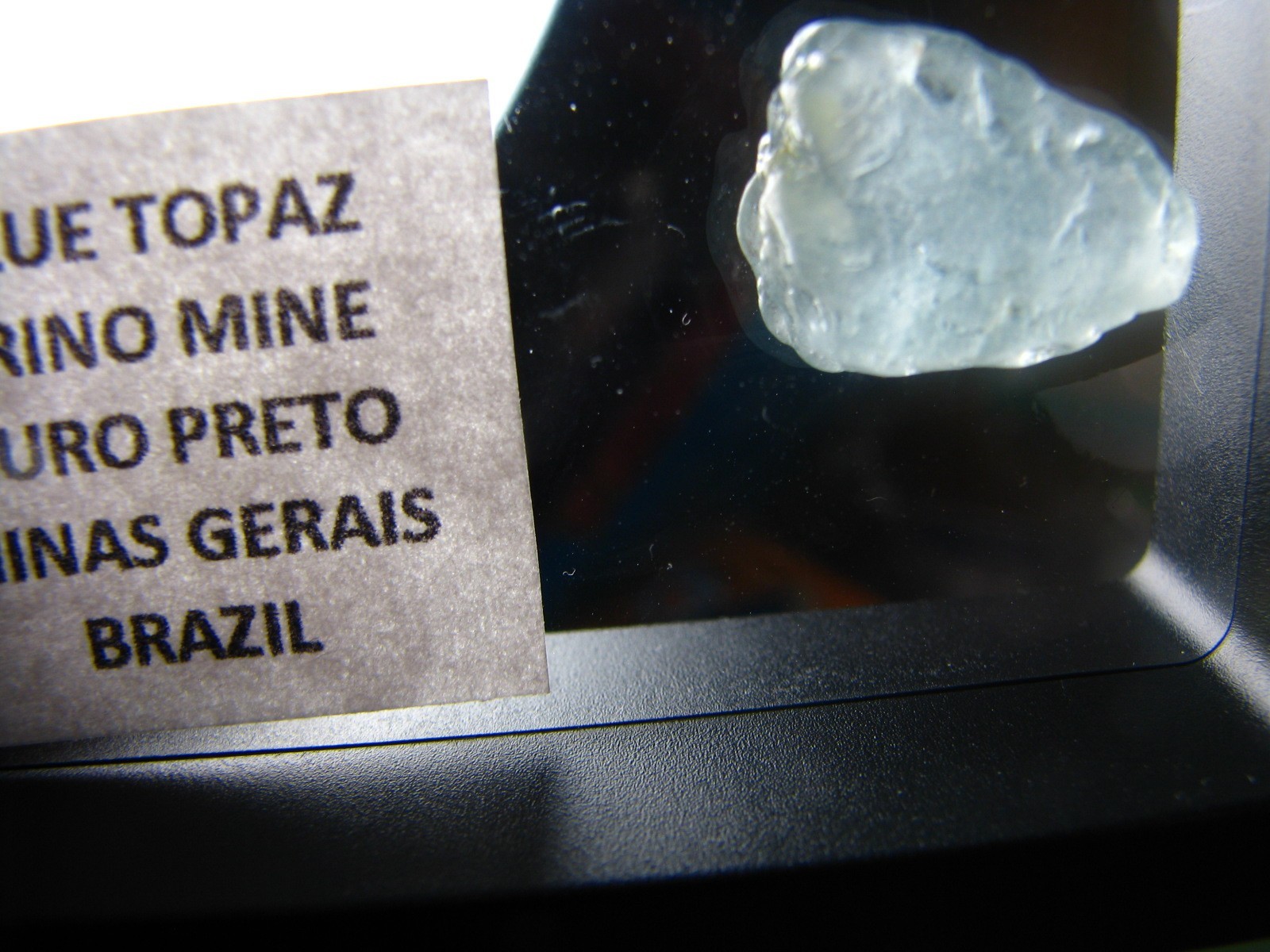 2 THUMBNAILS CHAROITE-SIBERIA BLUE TOPAZ-BRAZIL IN DISPLAY CASE #222