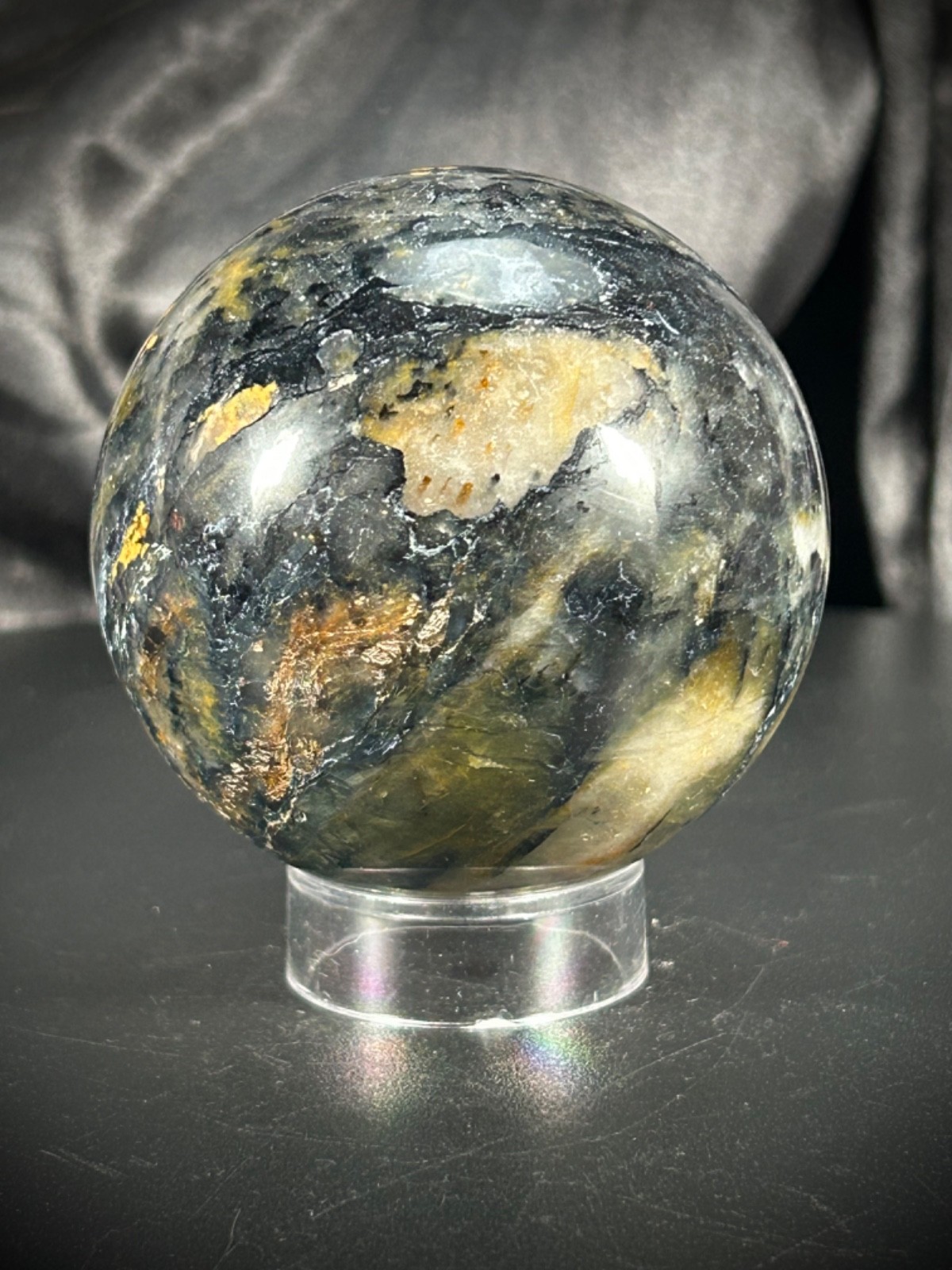 2.47″ Pietersite Sphere With Acrylic Stand 12.3 ounces (350 grams)