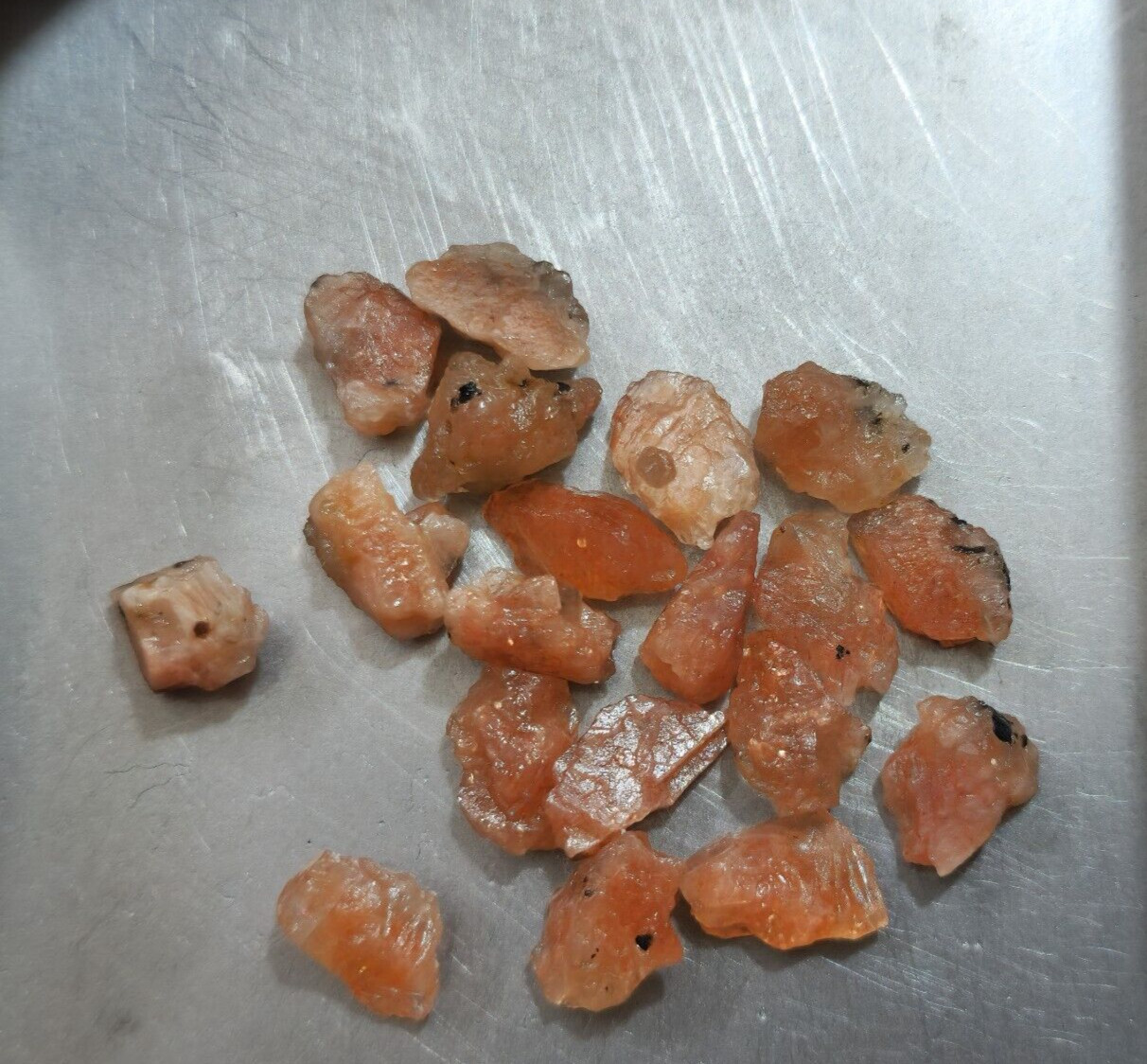 AA+ Ultimate Sunstone Raw 18 Pcs Lot Size 12-14 MM Sunstone Rough Loose Gemstone