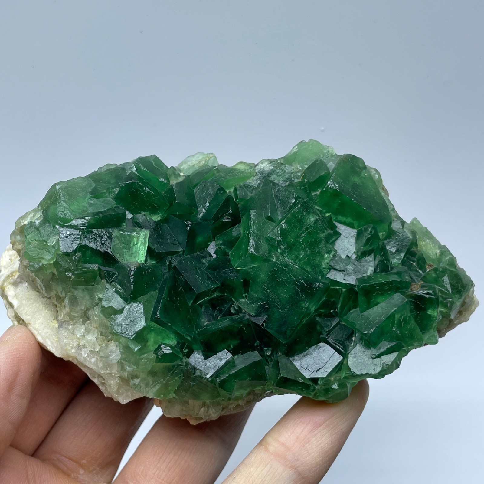 Natural Madagascar Green Fluorite Mineral Specimen Crystal Cluster Healing