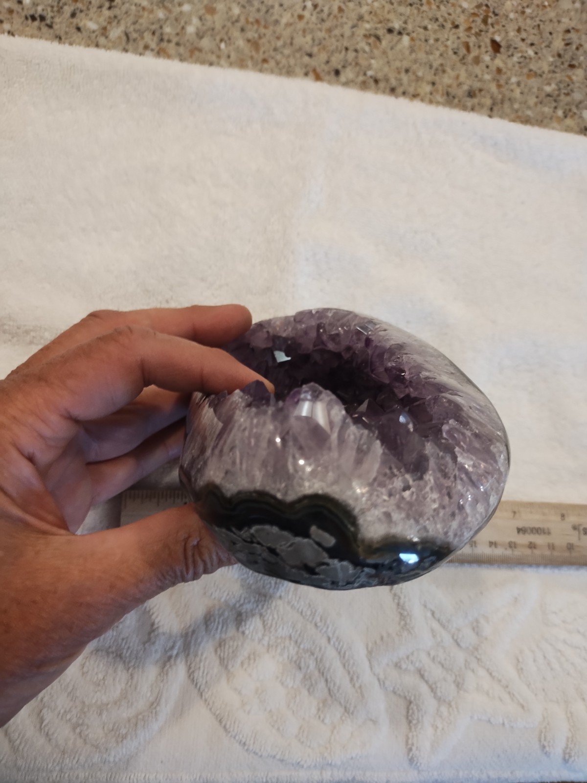 Amethyst Display Piece Uruguay 2.8 Pounds, 1293 Grams, Polished, 6in X 4in X 3in