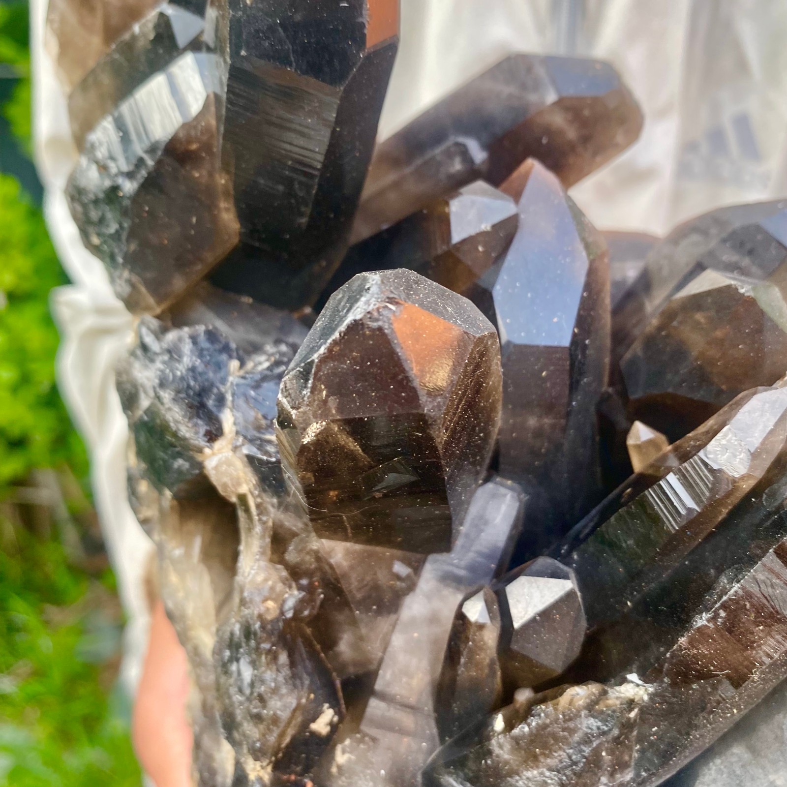 7.93LB Natural Black Smoke Color Quartz Cluster Crystal Specimens Mineral Healin