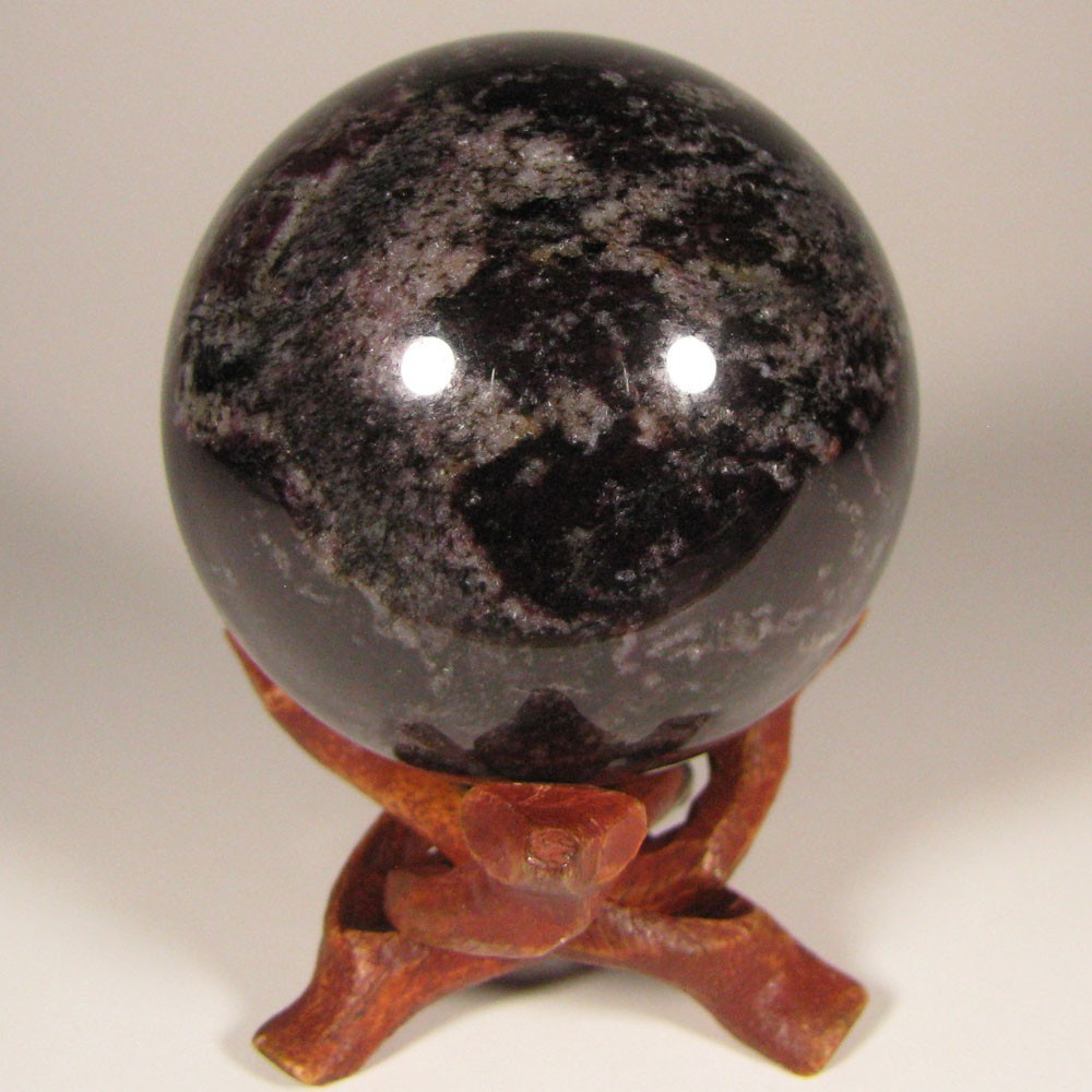 2.1″ PURPLE DUMORTIERITE Gemstone Sphere Ball w/ Stand – India – 54mm