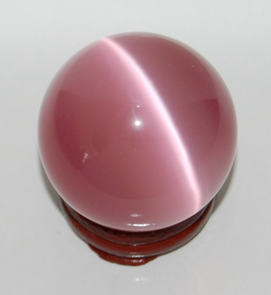 Cat’s Eye 40mm Sphere Ball Globe Orb w/Stand, Pink, New, USA Seller