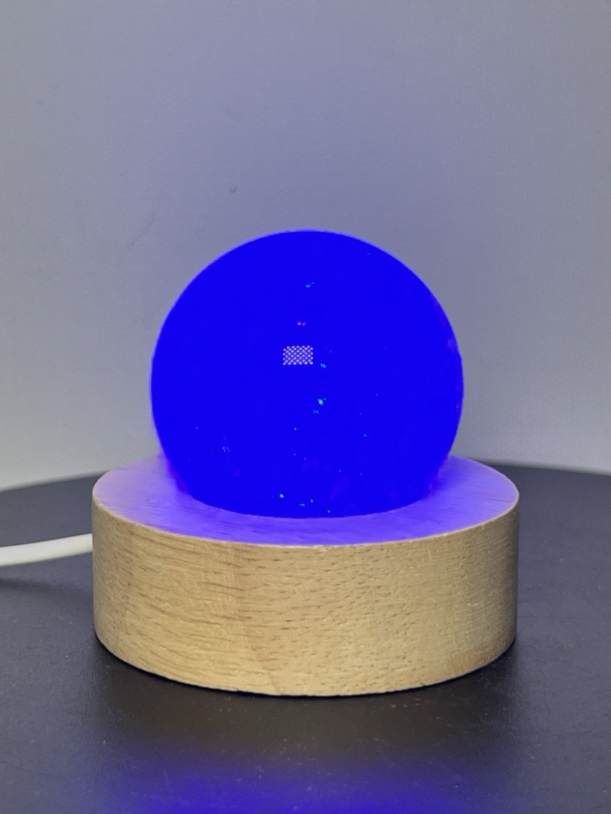 Clear Quartz Sphere W/Multicolor USB Light Holder – See pics and description