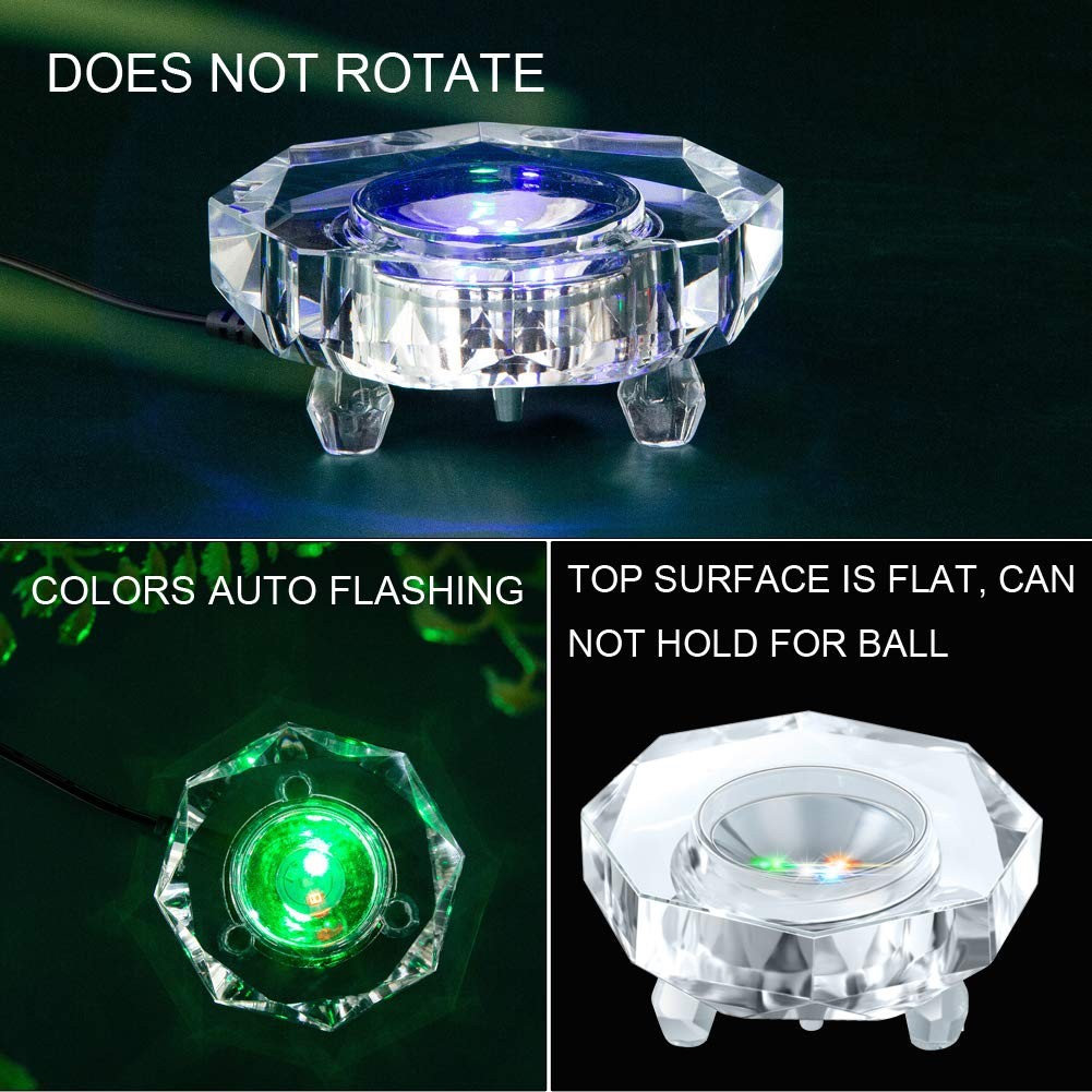 Crystal LED Light Base for 3D Display – Pedestal for Glass Art Figurines – Mu…