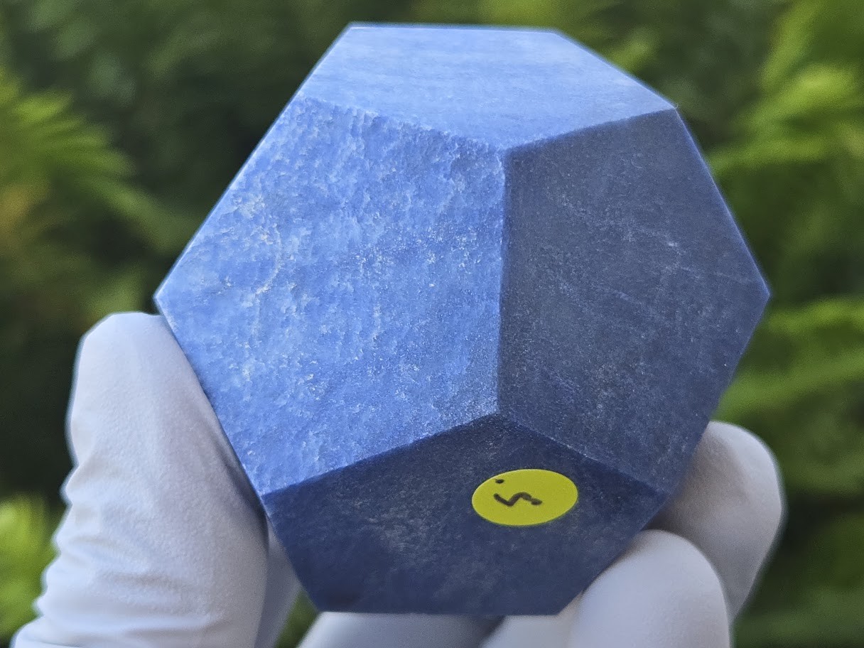 Blue Aventurine Carved Geometric Dodecahedron, Large (55 to 60mm) Crystal