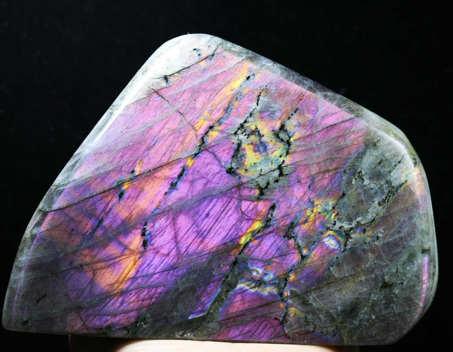3.03lb Natural Nice Rainbow Purple Flash Labradorite Spectrolite Crystal Stone