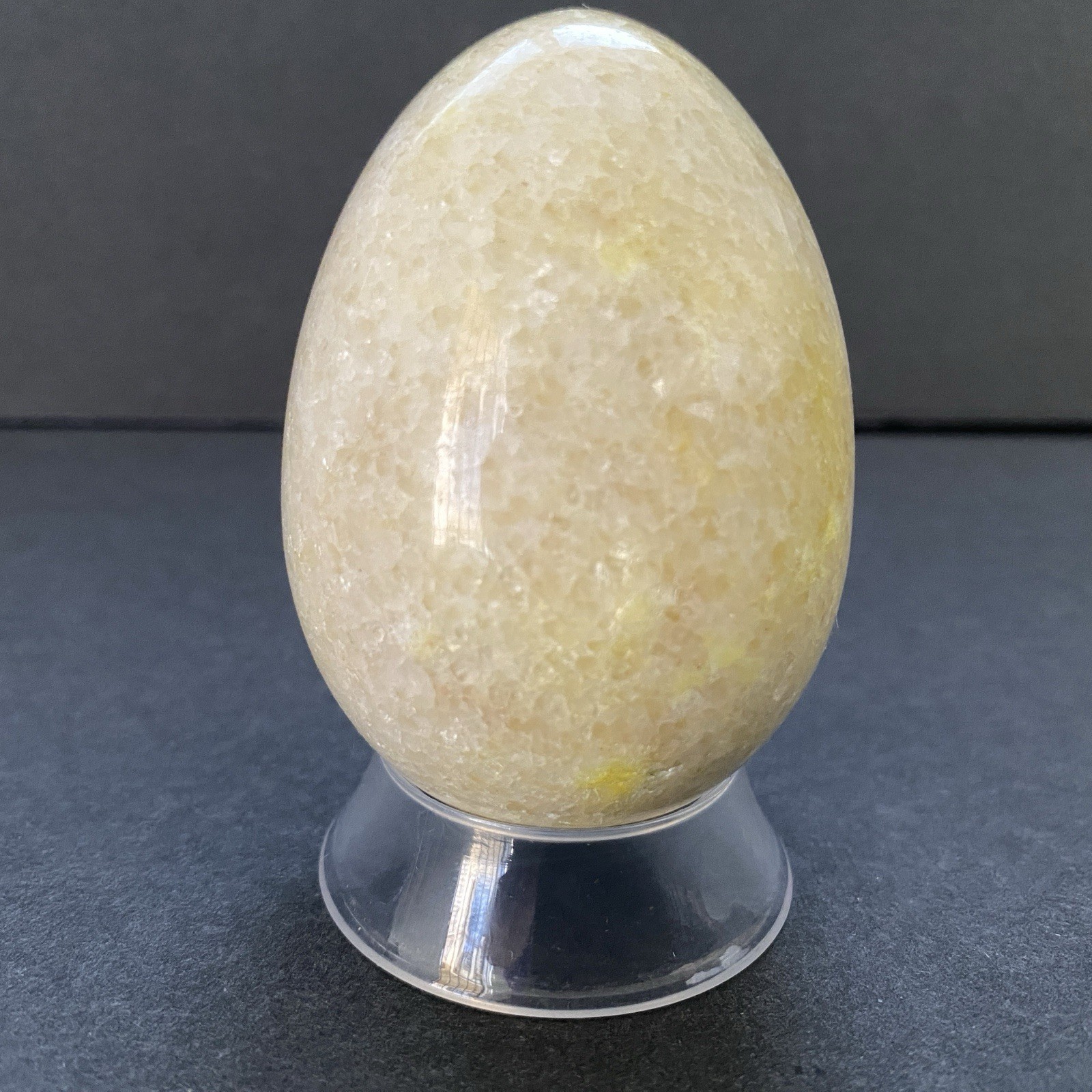 Natural Onyx Stone Egg With Stand Hand Polished Banded Agate Calcite Crystal