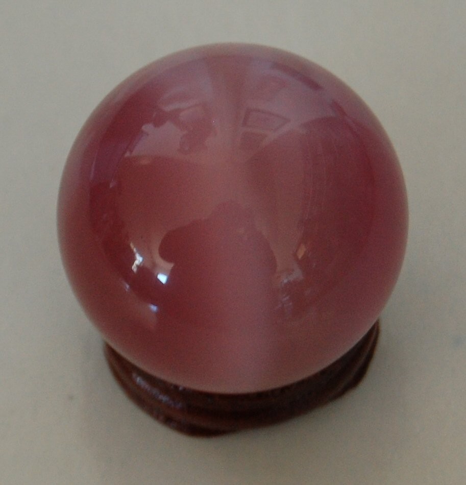 Cat’s Eye 40mm Sphere Ball Globe Orb w/Stand, Pink, New, USA Seller