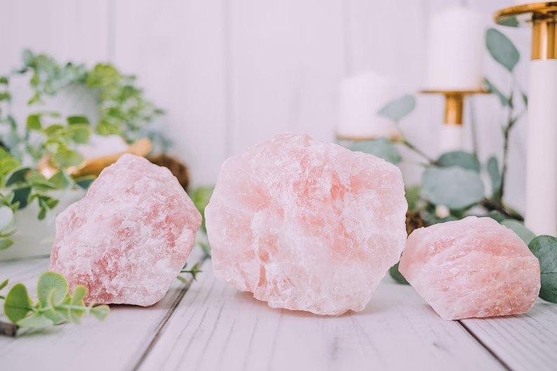 JUMBO Rose Quartz Natural Raw Crystals – Choose Size Huge Chunks (Love Stone)