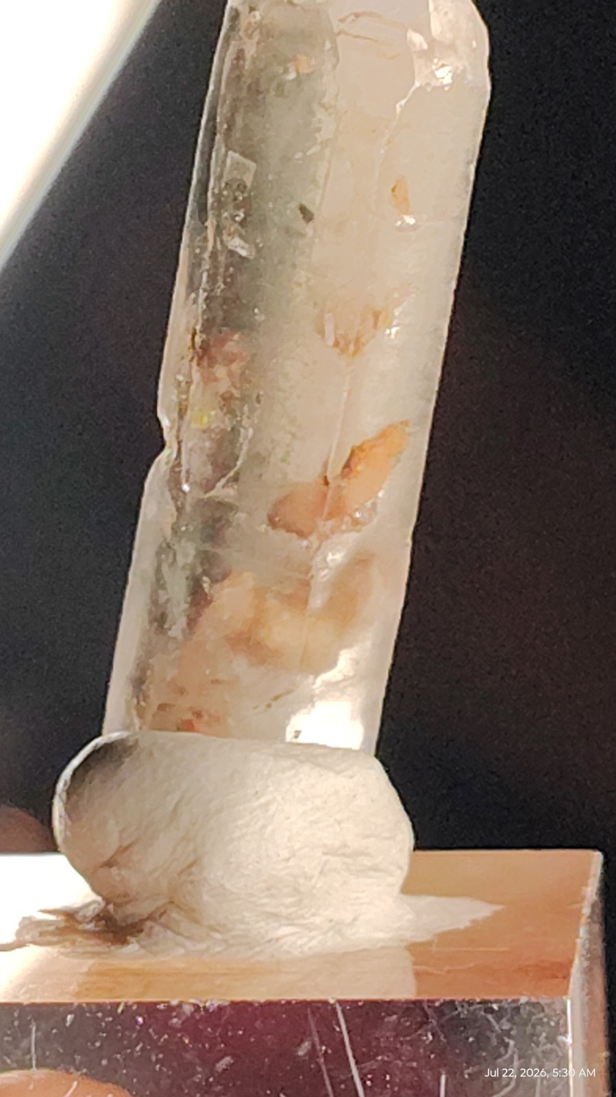 30mm Scenic Quartz Point Red Hematite, Epidote Inclusions, 360 Display ,Meigu