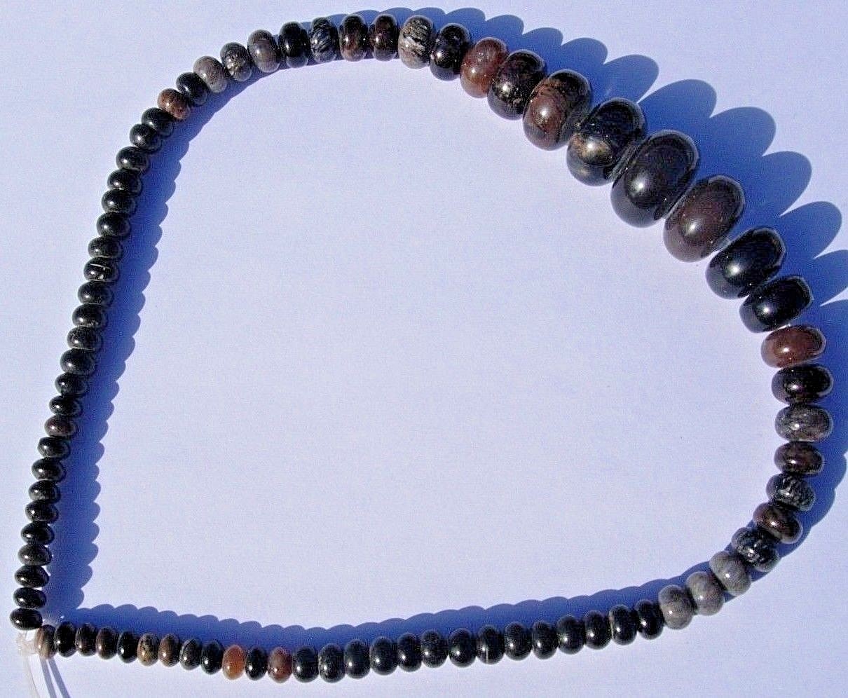 63 grams Tempskya Fern Tree Fossil & Blue Forest Petrified Wood beads Utah B-8