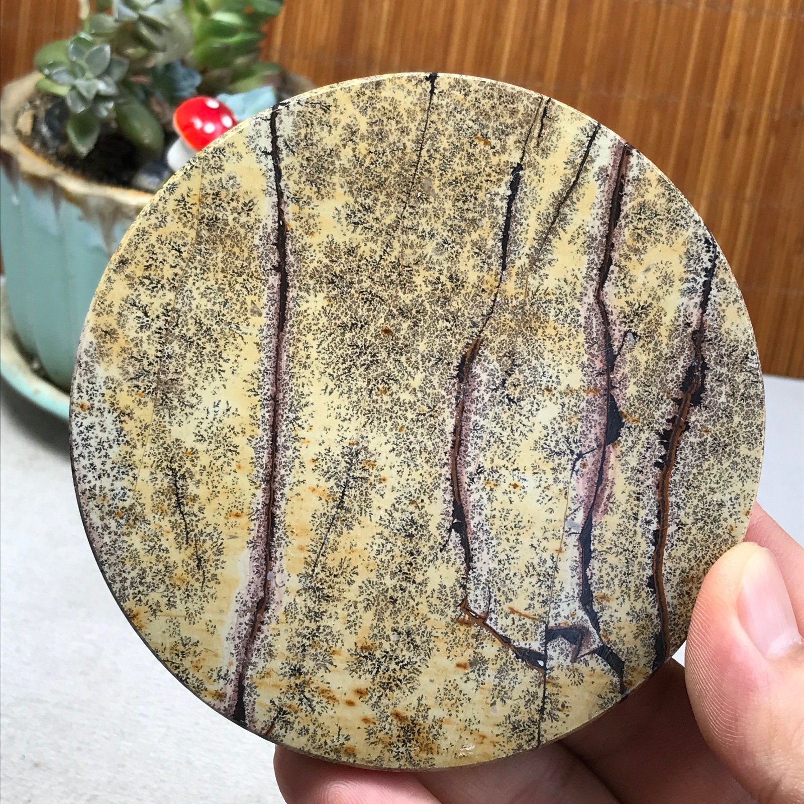 99mm Natural Chinese painting stone crystal ornaments for home decoration A6405