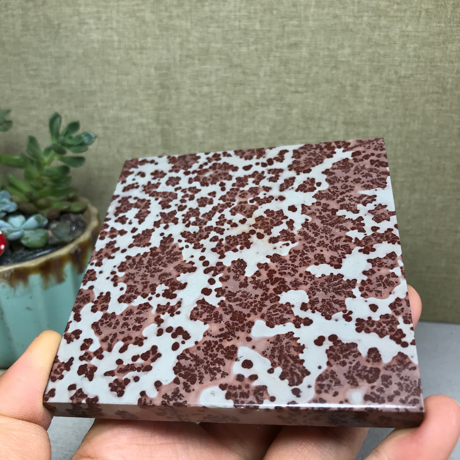 Natural Chinese painting stone crystal ornaments for home decoration 284g A5364