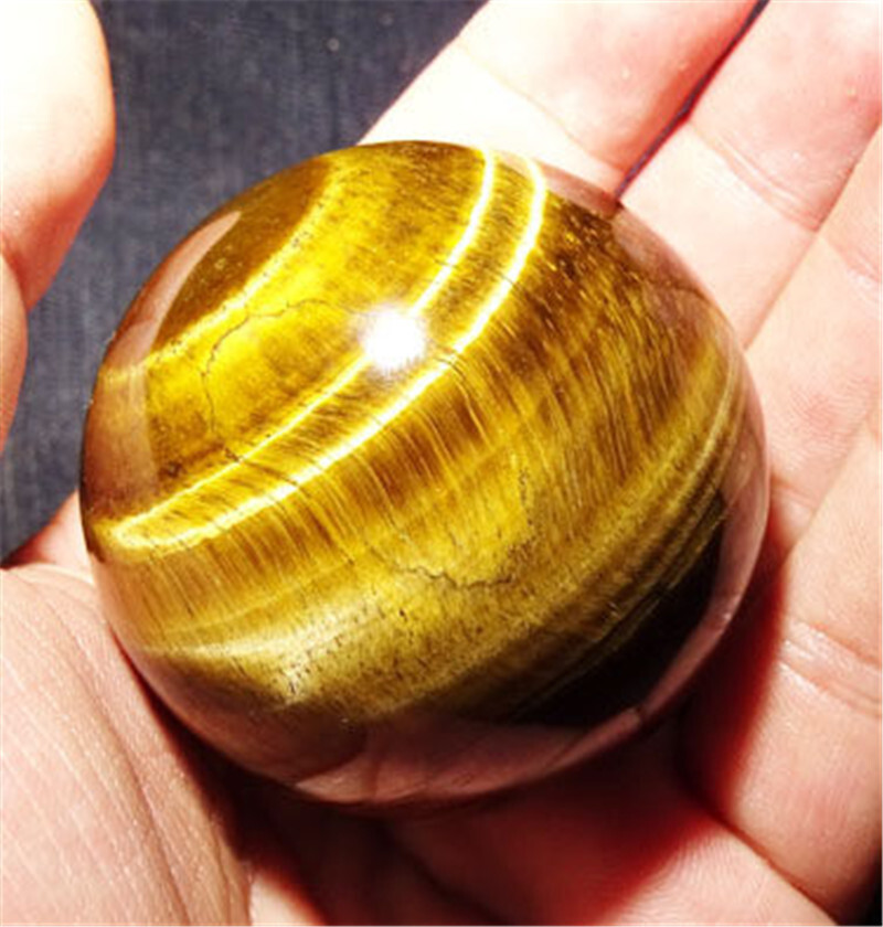 AAAA 40mm Natural Tiger’s eye jasper sphere Quartz Crystal Ball Healing US Ship
